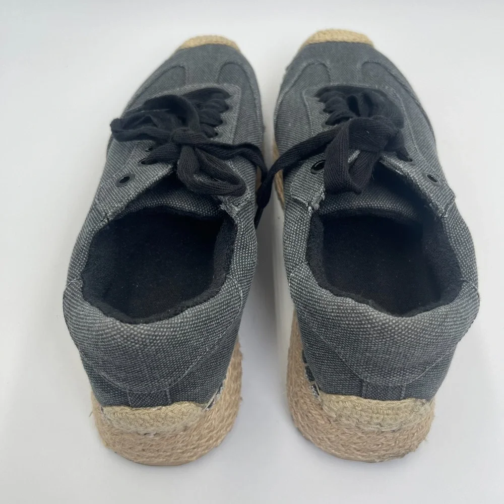 JLO Jennifer Lopez Lolan Espadrille‎ Sneakers Womens US 7M Black Platform Shoes